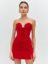 Платье корсетное, бархатное красное KVETKA PL24063.1