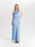 Платье с открытой спиной голубое KVETKA PL23043.4