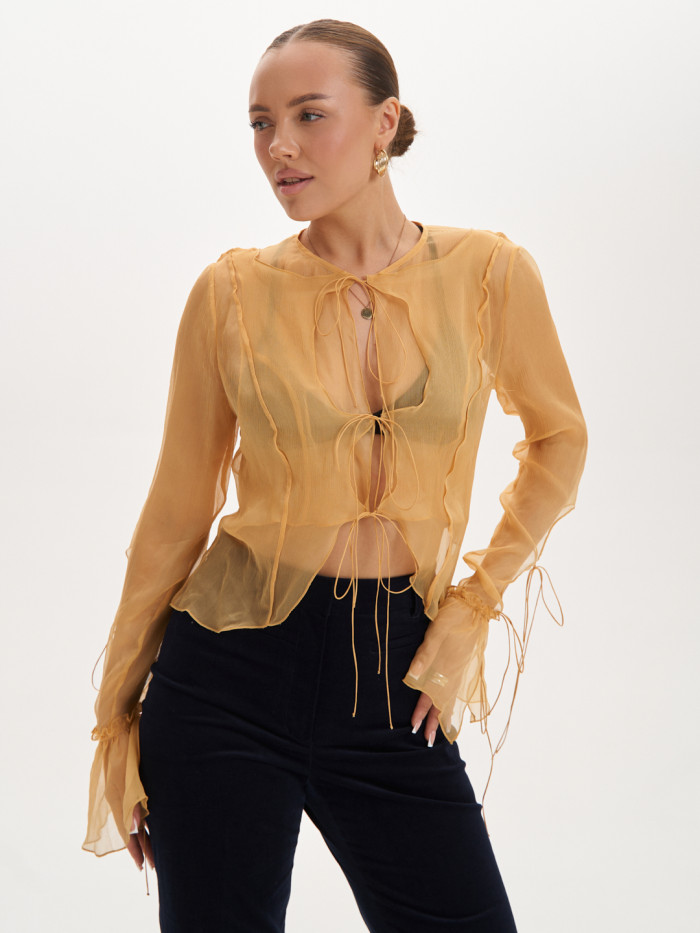 Блузка шифоновая желтая KVETKA BL25111.2