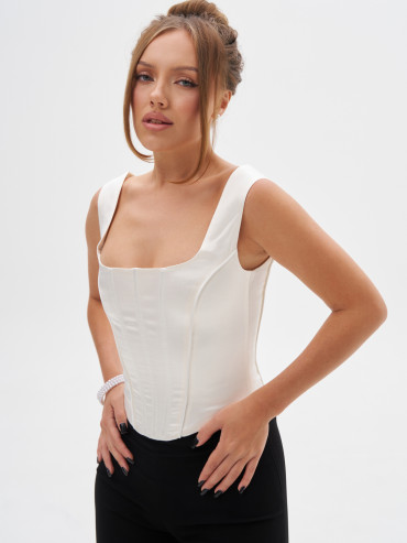 Корсет с кантами молочный KVETKA KT25110.4