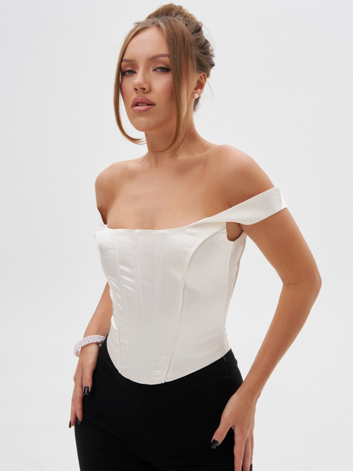 Корсет с кантами молочный KVETKA KT25110.4