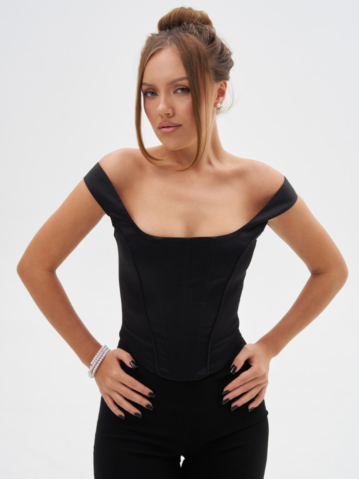 Корсет с кантами черный KVETKA KT25110.5