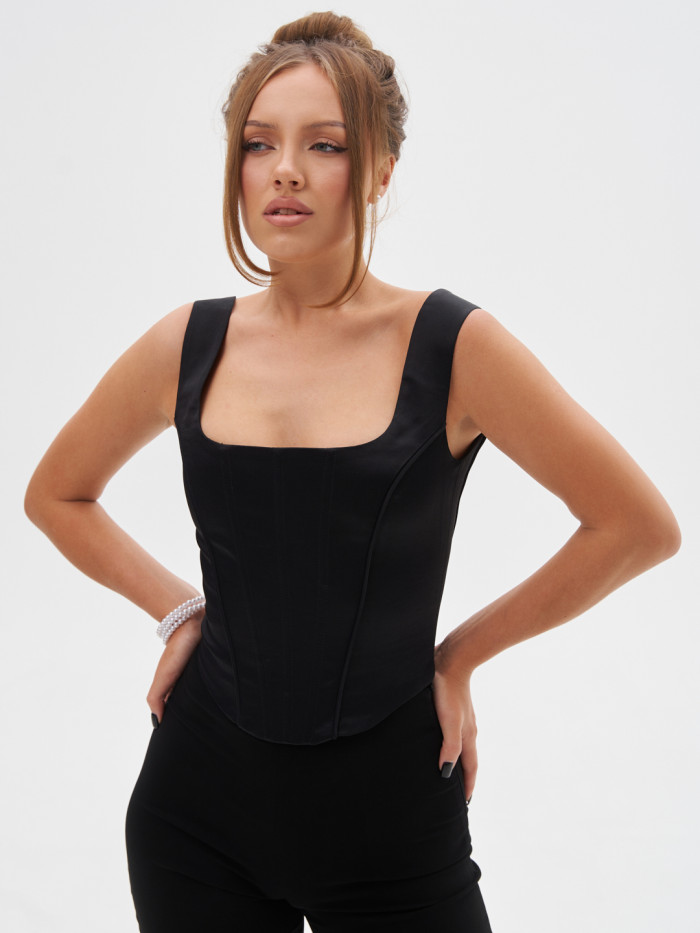Корсет с кантами черный KVETKA KT25110.5