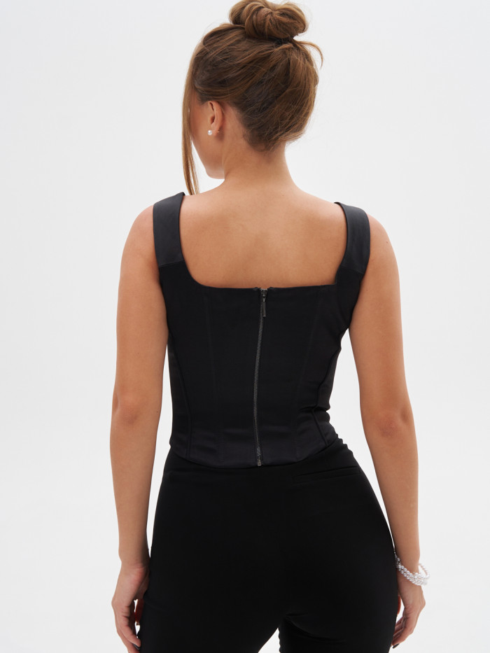 Корсет с кантами черный KVETKA KT25110.5