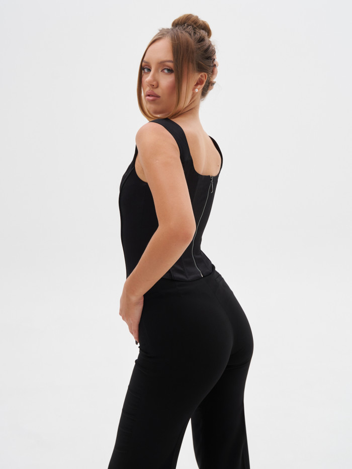 Корсет с кантами черный KVETKA KT25110.5