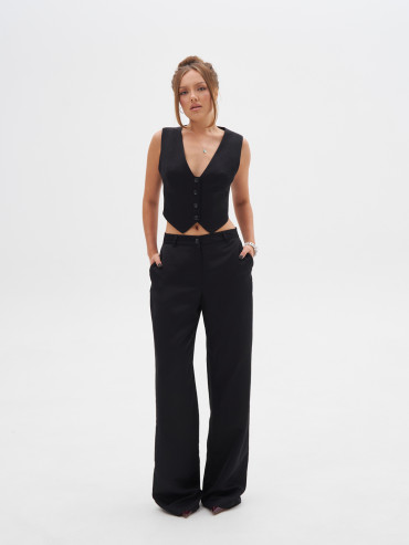 Брюки льняные черные KVETKA BR25119.1