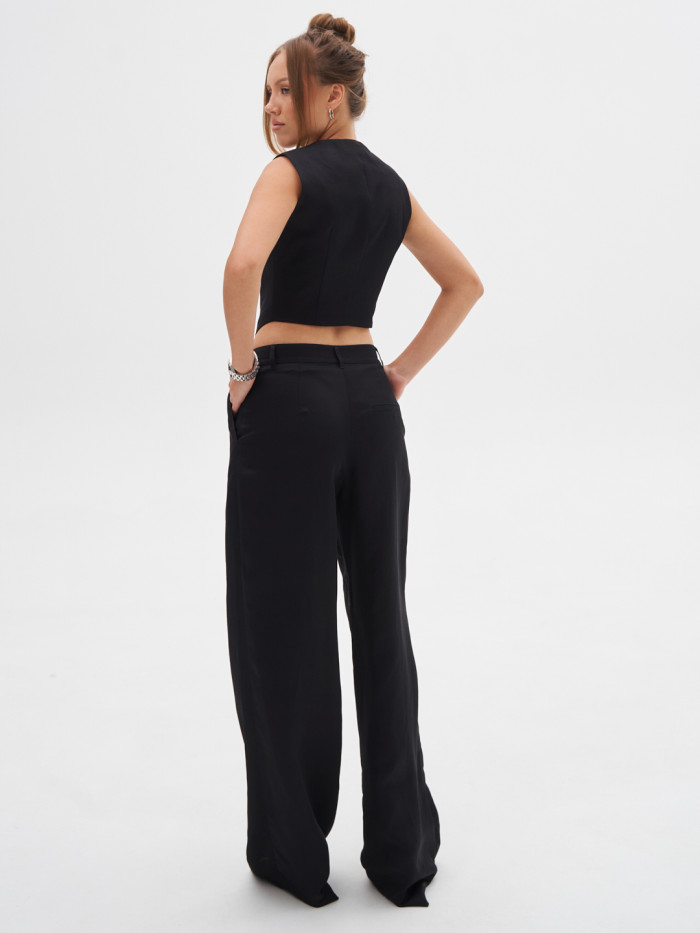 Брюки льняные черные KVETKA BR25119.1