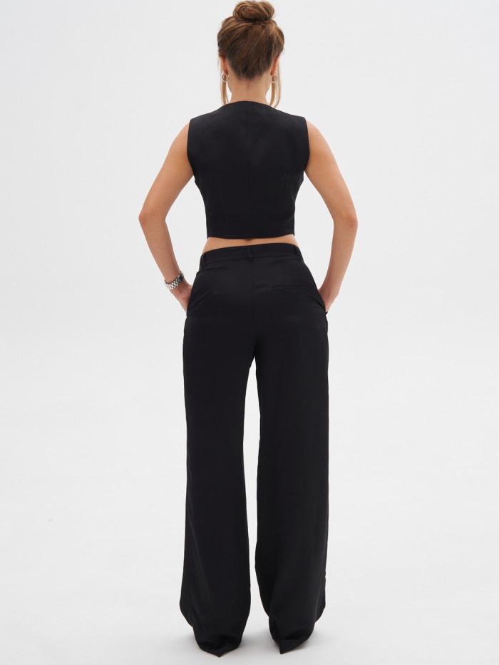 Брюки льняные черные KVETKA BR25119.1